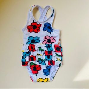 Hanna Andersson White & Floral Swim Suit